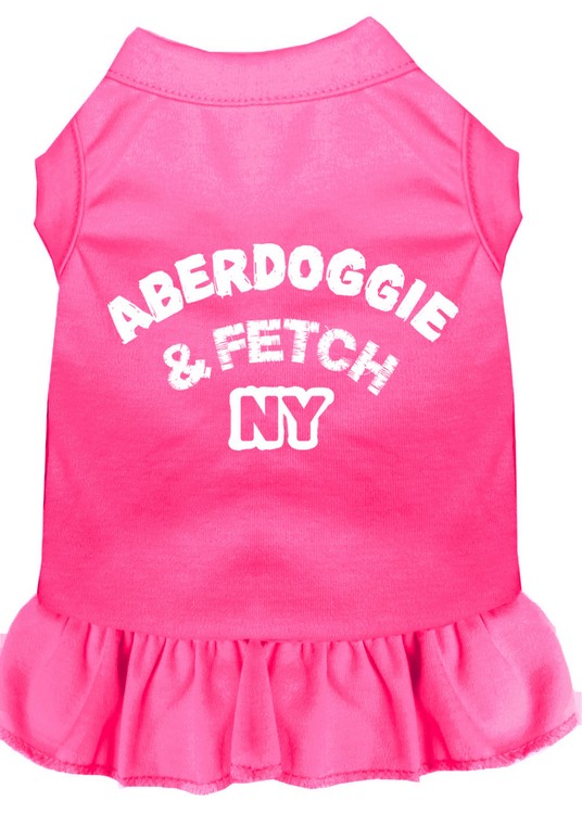 Aberdoggie NY Screen Print Dress Bright Pink XS